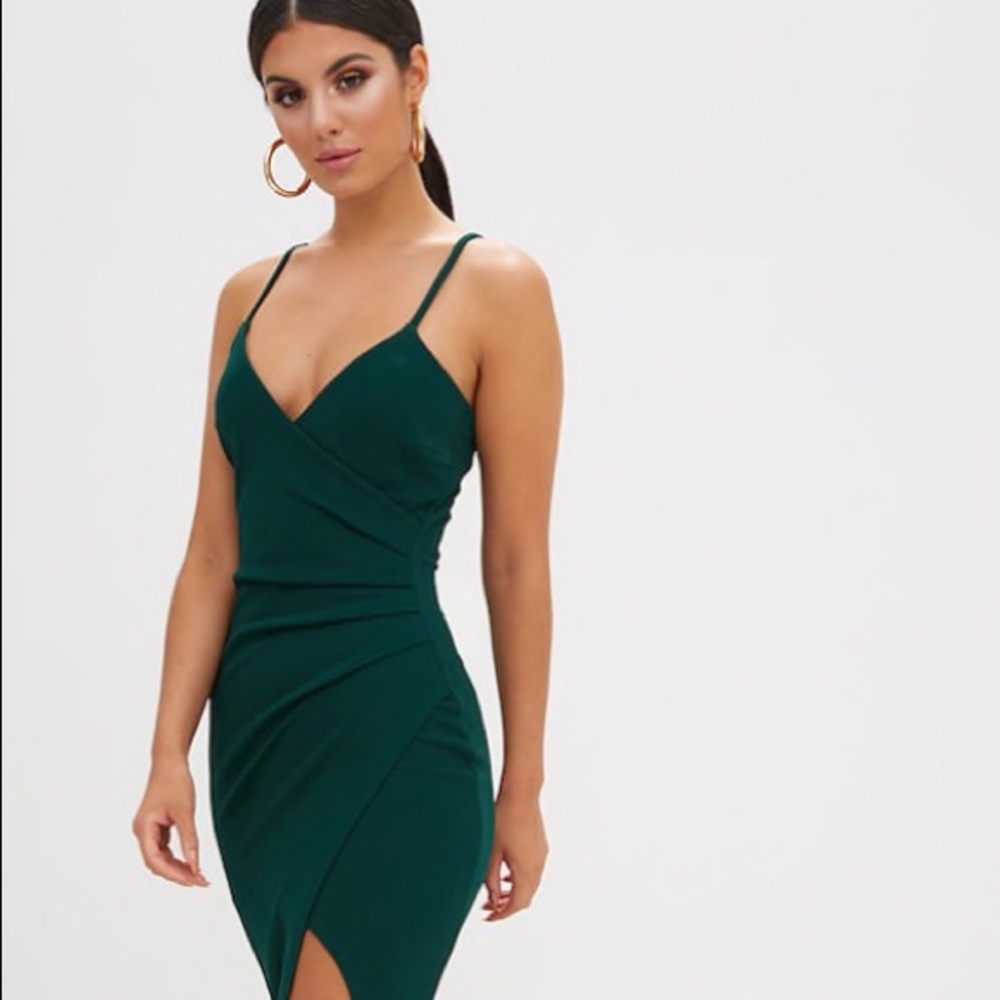 PrettyLittleThing Emerald Green Maxi Dress